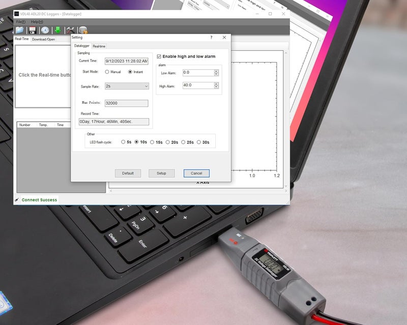 Triplett VDL48 DC Voltage USB Datalogger - Monitors Single Channel DC Voltage (48V max) - Image 4